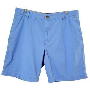 CHAPS Chino Shorts Size 36 | 100% Cotton Blue Flat Front Classic Preppy Coastal
